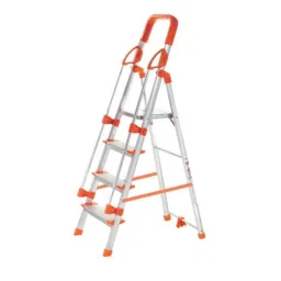 Houza 250kg 4 Steps Orange Aluminium Foldable Ladder with Railing-7