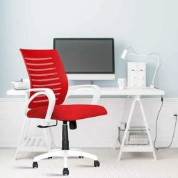Rose Elite 53x53x109cm Mesh White &a; Red Medium Back Ergonomic Chair-picture-23