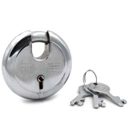 Harrison 75mm 6 Lever Mild Steel Bright Chrome Plated Finish Round Padlock with 3 Keys, JAMA-0251-picture-22