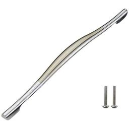 Aquieen 288mm Malleable Satin Two Tone Wardrobe Cabinet Pull Handle, CB56-288 (Pack of 2)-picture-11