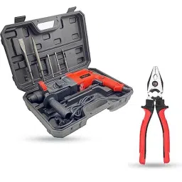 Walkers 1200W Forward &a; Reverse Rotation Hammer Impact Drill Machine with 5 Pcs SDS Plus Bit &a; 8 inch Plier, WKCB378-28