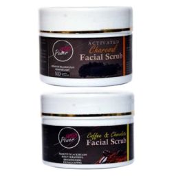 Indopower DD235 100g Activated Charcoal Facial Scrub with 100g Coffee &a; Chocolate Facial Scrub Combo Pack-3
