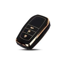 Flymaster Thermoplastic Polyurethane Black TPU Car Key Cover, BLACK-TPURKE-19-10