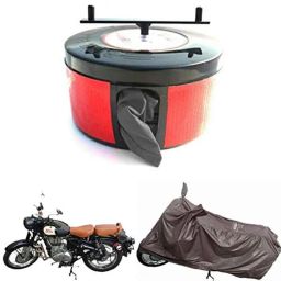 Bike Blazer Gun Metal Black Nylon Taffeta Universal Size Semi-Automatic Bike Body Cover for Royal Enfield Roadster 650, Shotgun &a; 2021 Bullet 350-45