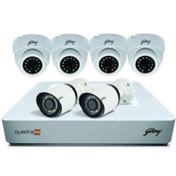 Godrej SeeThru 8 Channel 1080P Full HD White CCTV Camera Kit, SK-6CH1080P4D2B-31