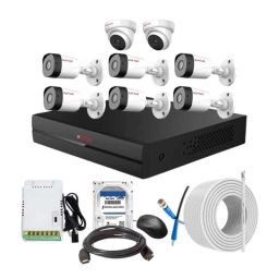 CP Plus 2.4MP Full HD Audio Indoor &a; Outdoor CCTV Combo Kit with 8Ch DVR, 6 Bullet 2 Dome Camera, 8Ch SMPS, 70m Cable, 2TB HDD &a; Connector-23