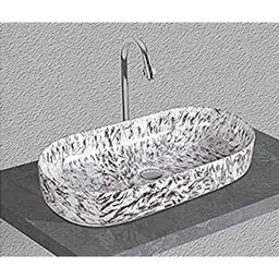 Uken (Nova-153) Imported Luxury European Style Designing Bathroom Sink/Wash Basin/Table Top (Nova-153) White,Brown-image-62