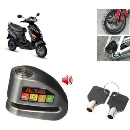 Auto Pearl Steel Black Anti-Theft Alarm Disc Brake Lock for Electric Wave Dx, Lock_226-31