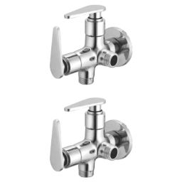 Drizzle Vista 1/2 inch Brass Chrome Finish 2 in 1 Angle Cock Valve Stop Cock (Pack of 2)-image-8