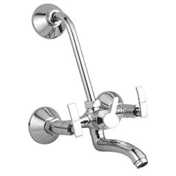 Oleanna Desire Brass Silver Chrome Finish Wall Mixer with Bend Pipe-picture-48