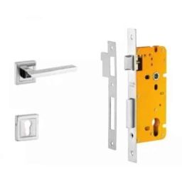 Dorset ML Series Piera Stainless Steel Silver Chrome Finish Door Handle Lock Set with-picture-23