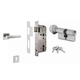 Dorset ML Series Elmo 60mm Stainless Steel Door Handle Lock Set with Knob &a; Key-picture-48