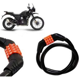 Auto Pearl Black &a; Orange 4 Digit Anti-Theft Combination Number Lock for Himalayan-picture-37