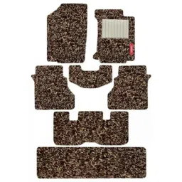 Elegant PVC Grass Beige Carpet Car Mat Set for Tata Safari 2021 6 Seater Manual-picture-45