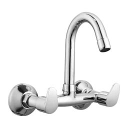 TROT Milan Brass Chrome Finish Wall Mounted QT. Sink Mixer with Swivel Spout, MLN-14-image-20