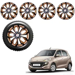 Auto Pearl 4 Pcs 13 inch Black &a; Golden ABS Press Type Hubcap Wheel Cover Set with Retention Ring for Hyundai Santro2018DLiteEr-picture-39