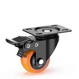 Implemental 4 Pcs 1.5 inch PU Orange Castor Wheel Set for Furniture, A6562-image-10