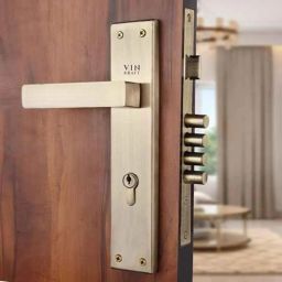 VIN KRAFT 10 inch 60mm Stainless Steel Antique Brass Mortise Door Lock Handle Set with 3 Keys, ML101-10CY-OSK-AB-image-70