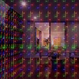 Ever Forever 10x10ft Multi Colour Waterfall Style LED Curtain String Light with Controller, MULCURLIGH (Pack of 4) image 2