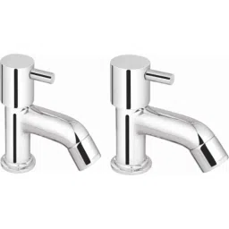 IRIS Dove Brass Chrome Finish Pillar Cock with Wall Flange (Pack of 2)-image-37