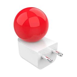Fybros Bloom 0.5W Polycarbonate Red Round LED Night Bulb with Plug &a; Play, FLS5293A-3