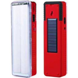 Pick Ur Needs 30W Two Tube Red Rechargeable Solar Emergency Light with Android Charging, RL-1560-14