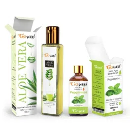 GoWoo 2 Pcs 10ml Natural Peppermint Aroma Oil &a; 100ml Aloe Vera Carrier Oil Set, GWOC1080-P40+P163-picture-49