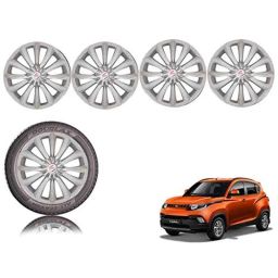 Auto Pearl 4 Pcs 14 inch Black ABS Press Type Hubcap Wheel Cover Set with Retention Ring for Hyundai Xcent2017-32