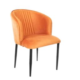 Rose Fire Velvet Apricot Orange Medium Back Cafe Chair-image-37
