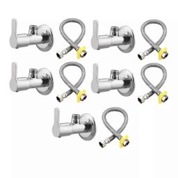 Fastgear 10 Pcs Stainless Steel Silver Chrome Finish Bathroom Faucet Set, FG1136-picture-4