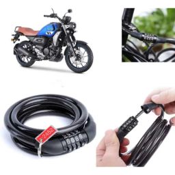 Auto Pearl PVC &a; Plastic Black Combination Cable Lock for FZ-X-picture-37