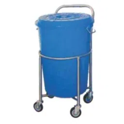 MPS SS Solid Linen Trolley with Plastic Bucket Canvas Bag, MP-554-12