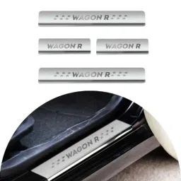 SureStrive 4 Pcs Stainless Steel Silver Footstep Sill Plate Set without LED for Maruti Suzuki WagonR Type-2-picture-26