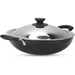 Pigeon 3 Litre Non Stick Aluminium Kadhai with Stainless Steel Lid (Pack of 3)-picture-38