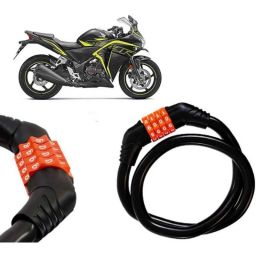 Auto Pearl Black &a; Orange 4 Digit Anti-Theft Combination Number Lock for CBR 250R-picture-30