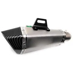 RA Accessories Mild Steel Black Slip-on Exhaust System for Bike Unicorn 160, Pulsar 220 DTS-i, Classic Desert Storm &a; Splender iSMART, RAAZV1MC-picture-0