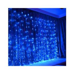 Ever Forever 10x10Ft Blue Colour Waterfall Style LED Curtain String Light with Controller-43