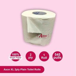 Axon 545 Pulls 10x10cm 2 Ply XL Plain Toilet Paper Roll, AXL1-2 (Pack of 2) image 3