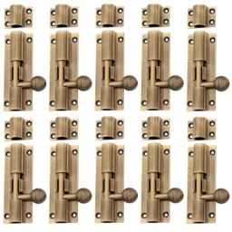 Atom 12 inch Brass Antique Finish Aluminium Tower Bolt, TB001 (Pack of 10)-image-61