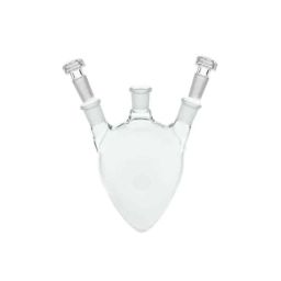 ABGIL 25ml Borosilicate Glass Pear Shape Three Neck Flask with Interchangeable Stopper for Side Neck, ABG1578-10