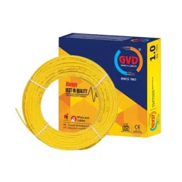 GVD 4 Sqmm Yellow Single Core FR PVC Flexible Insulated Copper Wire for Home, Domestic &a; Industrial Use, Length: 45 m-image-93