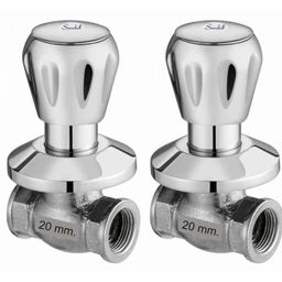 Snowbell Continental 20mm Chrome Plated Concealed Stopcock (Pack of 2)-image-0