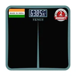 Venus 180kg Tempered Glass Black Electronic Digital Body Weight Machine with LCD Display, EPS-8199-9