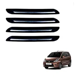 Kozdiko 4 Pcs PVC Black Car Bumper Protector Set with Chrome Strip for Maruti Suzuki Zen Estilo-picture-8