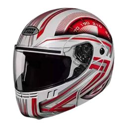 Studds N2 Expanded Polystyrene White &a; Red Flip Up-Full Face Helmet, Size: 580 mm-picture-21