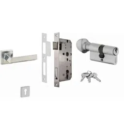 Dorset ML Series Fabio 70mm Stainless Steel Silver Chrome Finish Door Handle Lock Set with Knob &a; Key-picture-40