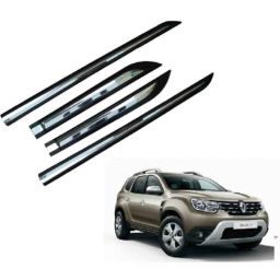 SureStrive 4 Pcs Black &a; Silver Side Door Car Beading Set for Renault Duster New Model-44