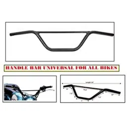 AOW RD350 (with Mounting Rod) Black Handlebar (Black) Universal for Bajaj Pulsar 150 DTS-i-47