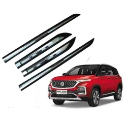 SureStrive 4 Pcs Black &a; Silver Side Door Car Beading Set for MG Hector All Model-27