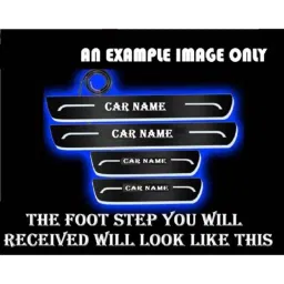 Car Accessories Hub 4 Pcs Acrylic Black Sill Scuff Plate Set with Blue LED for Mercedes All Models image 4